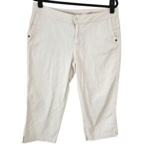 Woolrich Cotton Blend White Stretch Hiking Capri Pants Women's 12